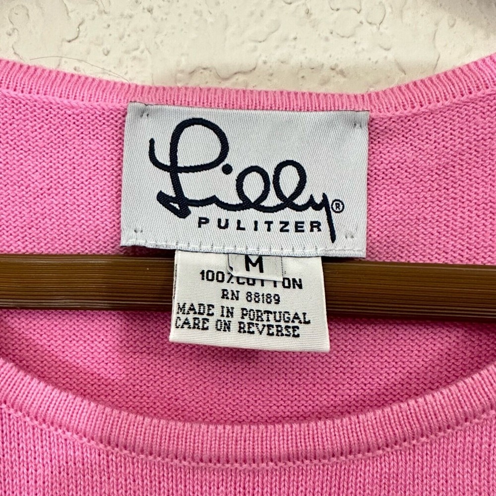 Vintage LILLY PULITZER Pink Knit Sweater Vest - Picture 4 of 5